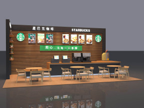 星巴克展台模型