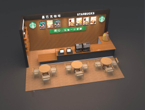星巴克展台模型