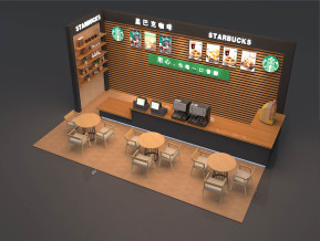 星巴克展台模型