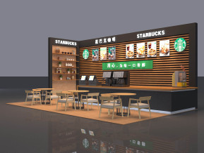 星巴克展台模型