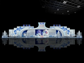 青花韵展览模型