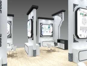 深竹涂料展台模型
