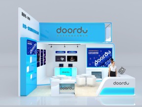 多度科技安博会蓝色科技展台设计3D模型