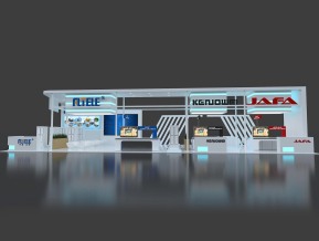 蓝色科技电子设备展台