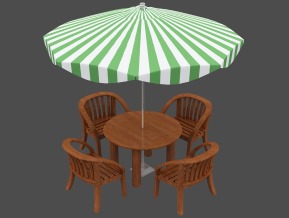 遮阳伞3D模型免费下载
