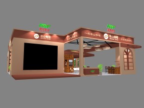 母山咖啡展台展览模型