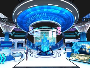 陆海新通道展览模型