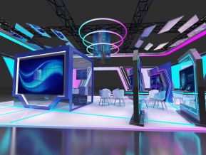 大型科技炫酷信息化展位展台设计