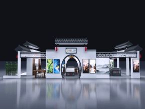 中式风格全福游展会展览设计
