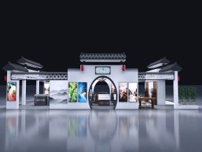 中式风格全福游展会展览设计
