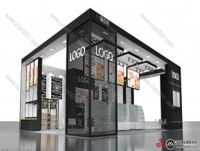 食品展台模型图片