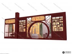 九州茶叶中式展台模型图片