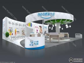 小白熊婴童展台3D模型图片