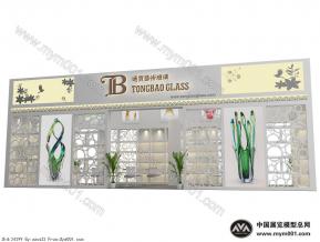 通宝艺术玻璃展台模型图片