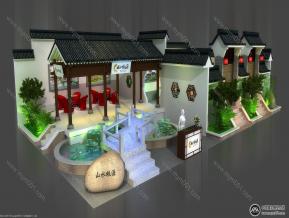 山水桃园展览模型图片