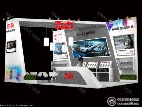 奇真电子通讯展台模型图片