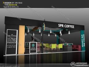 SPR COFFEE展台模型效果图