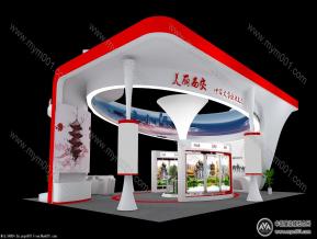 西安旅游展台模型图片