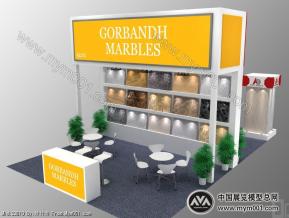 土耳其国外石材展位模型图片