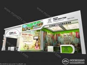 艾窝窝墙纸展台模型图片