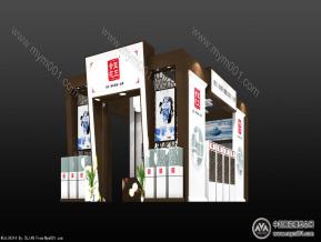 青花瓷器展览模型图片