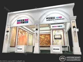 艾窝窝墙纸展台模型图片
