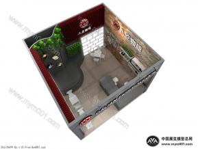 八点半咖啡展台模型