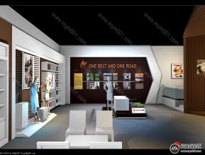 洁丽雅家纺展台模型图片