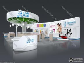 小白熊婴童展台3D模型图片