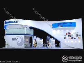 橡塑展四面开口 二层3D模型 