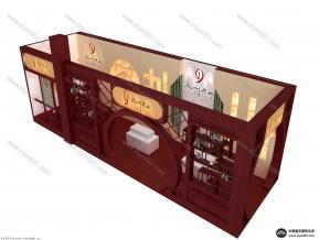 九州茶叶中式展台模型图片