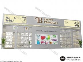 通宝艺术玻璃展台模型图片