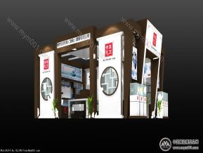 青花瓷器展览模型图片