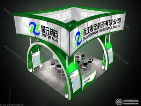 震元制药展览模型图片