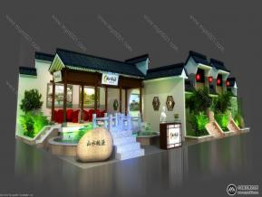 山水桃园展览模型图片