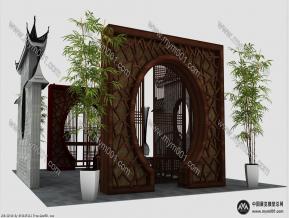 蜀锦展览模型图片