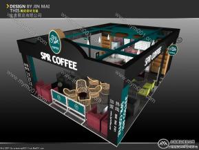 SPR COFFEE展台模型效果图