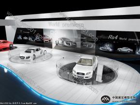 奥迪汽车往届车展展位效果图