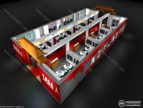 枣庄展台效果图-旅游中式